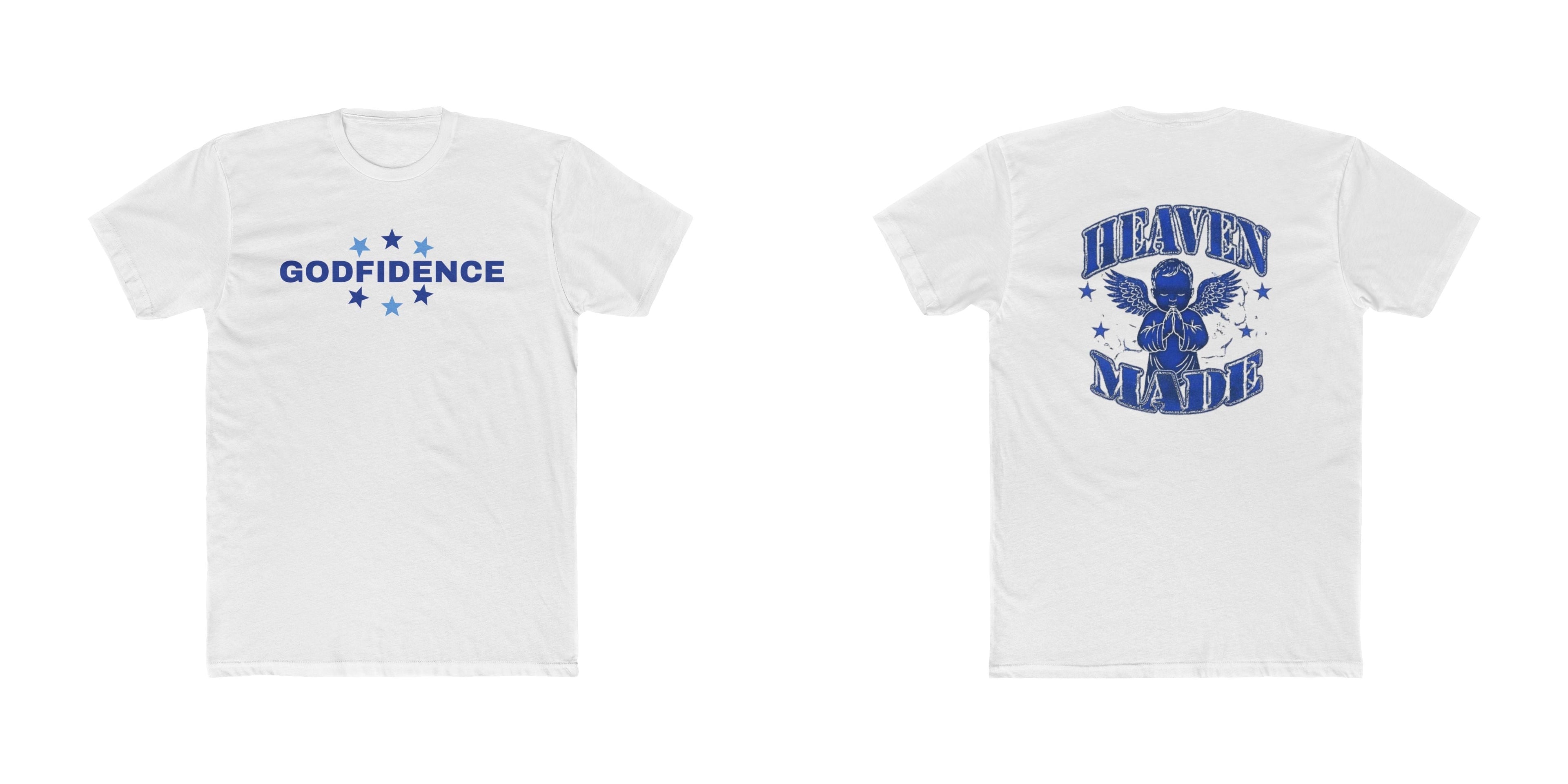 "Heaven Made" Tee - White/Blue