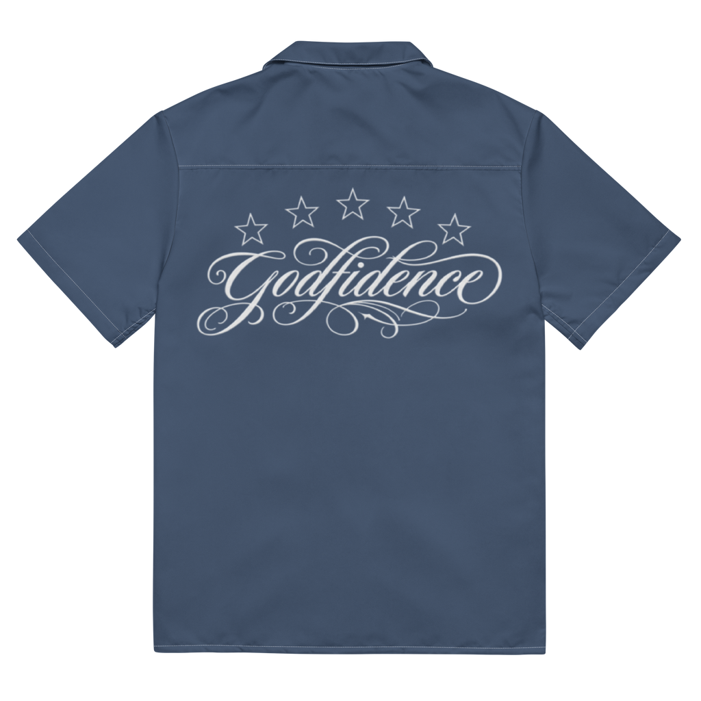 The Coastal Script Button-Up Shirt